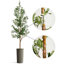 Arbre artificiel dans un pot de fleurs moderne, décoration d'arbre en soie d'olivier artificiel (pot et arbre)-424482375-424482374