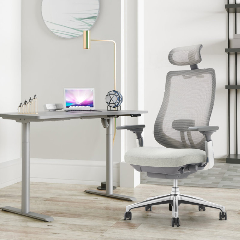 Inbox Zero High-Back Ergonomic Office Chair - Breathable Mesh Task Chair with 4D Adjustable Armrests, Rotating Headrest & Lumbar Support, Home Office Chair for Long Hours