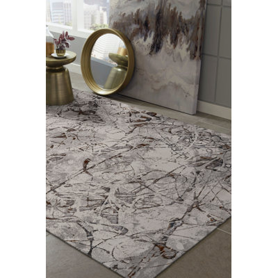 Tapis ivoire / gris Sanket