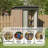 4.27Ft X2.42Ft Metal Garden Shed 5 X 3 Ft Pent Roof With Hinge Door