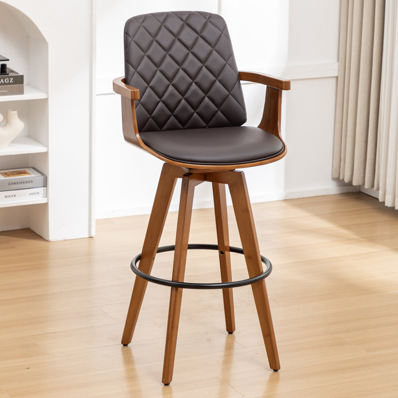 Tabourets de bar pivotants (ensemble de 4), Brun, Tabouret de bar (siège d'une hauteur de 30,37 po)
