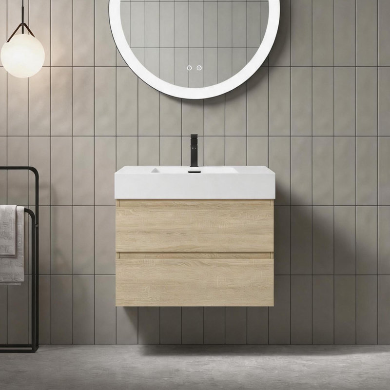 Meuble-lavabo flottant épais de 30 po (RTA), Chêne clair, 30"