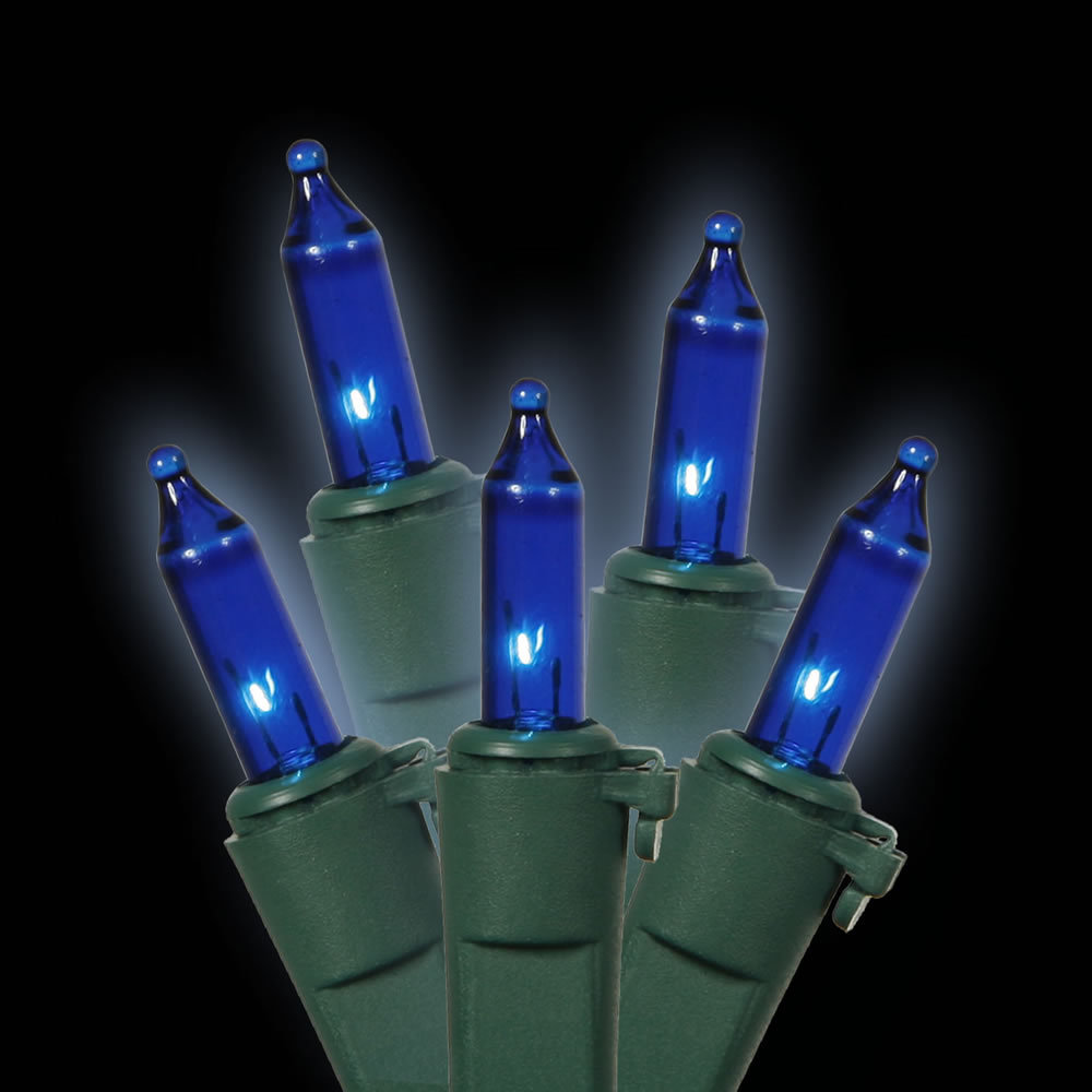 Mini Christmas String Lights, Blue/Green, 23' L