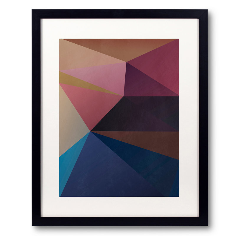Interconnected Triangles 2 Print by Angel Estevez, Black Framed Paper, 20" H x 16" W