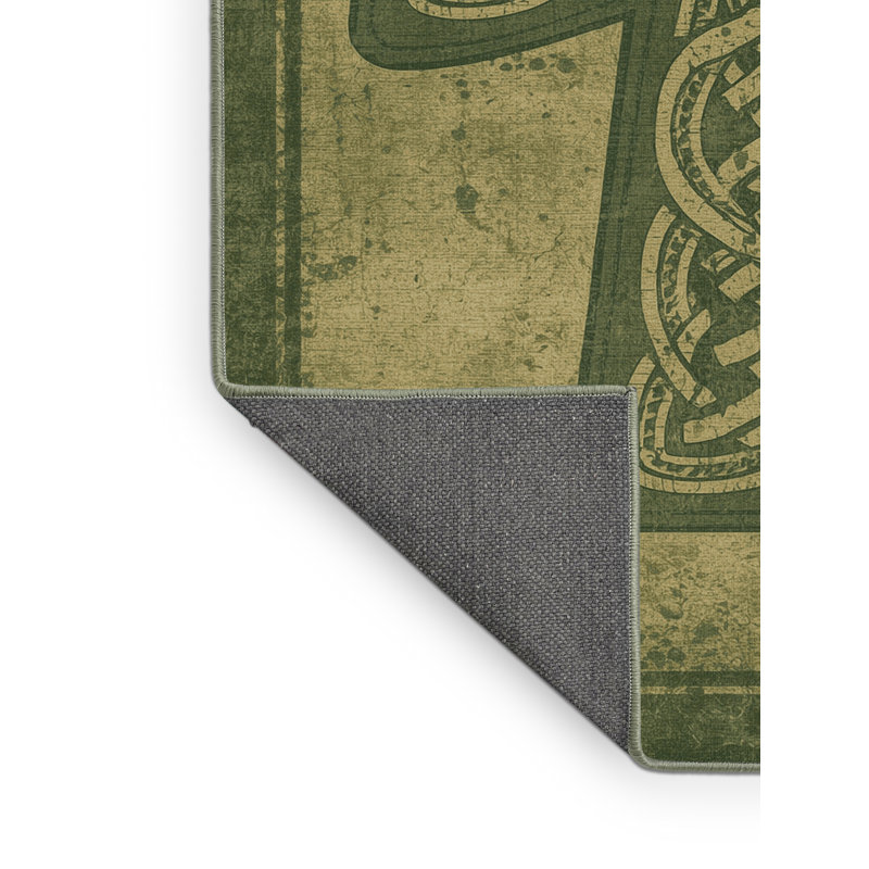 Soft Plush Etamin St Patties Modern & Contemporary Abstract Area Rug in Green – SageGreen Binding, 6x9