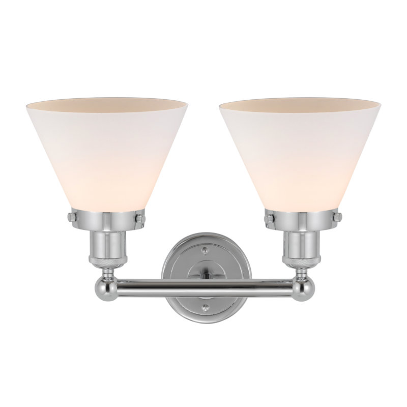 Éclairage pour meuble-lavabo à 2 lumières Artella, Blanc mat, Chrome poli
