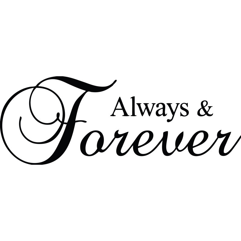 Décalcomanie murale Forever & Always - Autocollant en vinyle romantique pour chambre à coucher, salon ou décoration de mariage