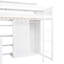 Lit mezzanine simple avec cadre en bois et rangement, lit blanc, rangement pour vêtements-713087577