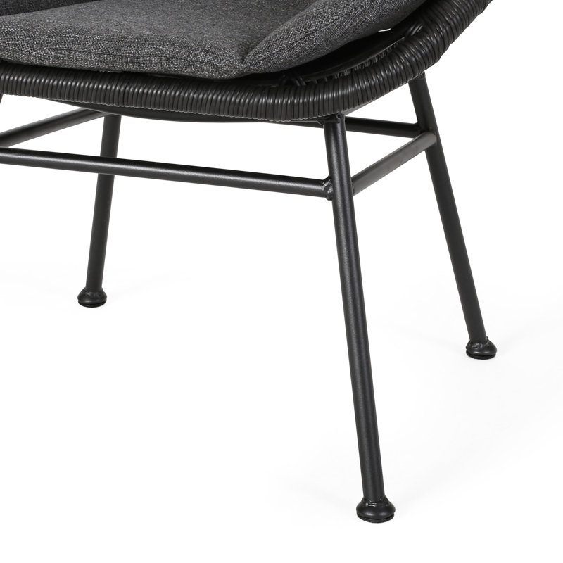 Chaise d'extérieur grise avec structure et doublure en fer Relax, Gris, Gris