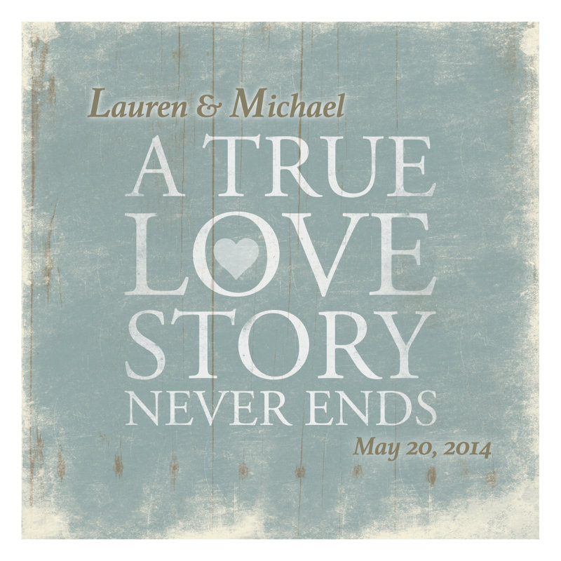 Décalcomanie murale personnalisée love story, H 30 po x l 30 po, Oui
