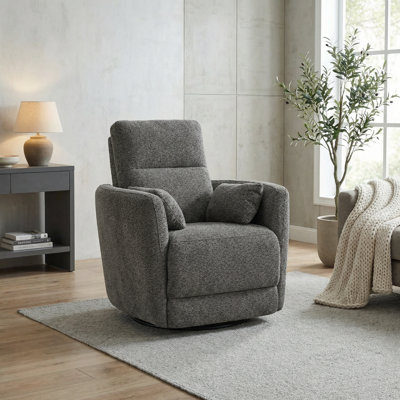 Fauteuil inclinable et oscillant Milan Onyx avec repose-pieds manuel et coussins latéraux moelleux