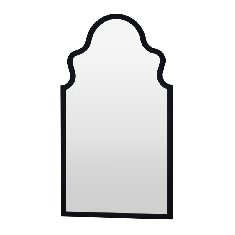 Bagneux Moroc Arch Wood Framed Wall Mounted Accent Mirror, Black, 107.5cm H x  60.4cm W