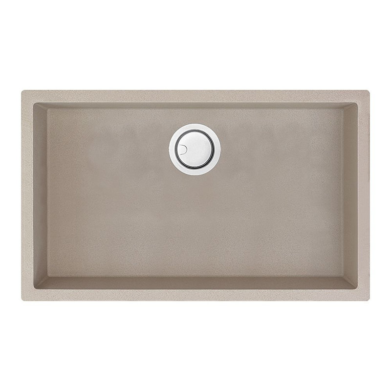 Zero 29.765'' L Single Bowl Granite Kitchen Sink, Champagne