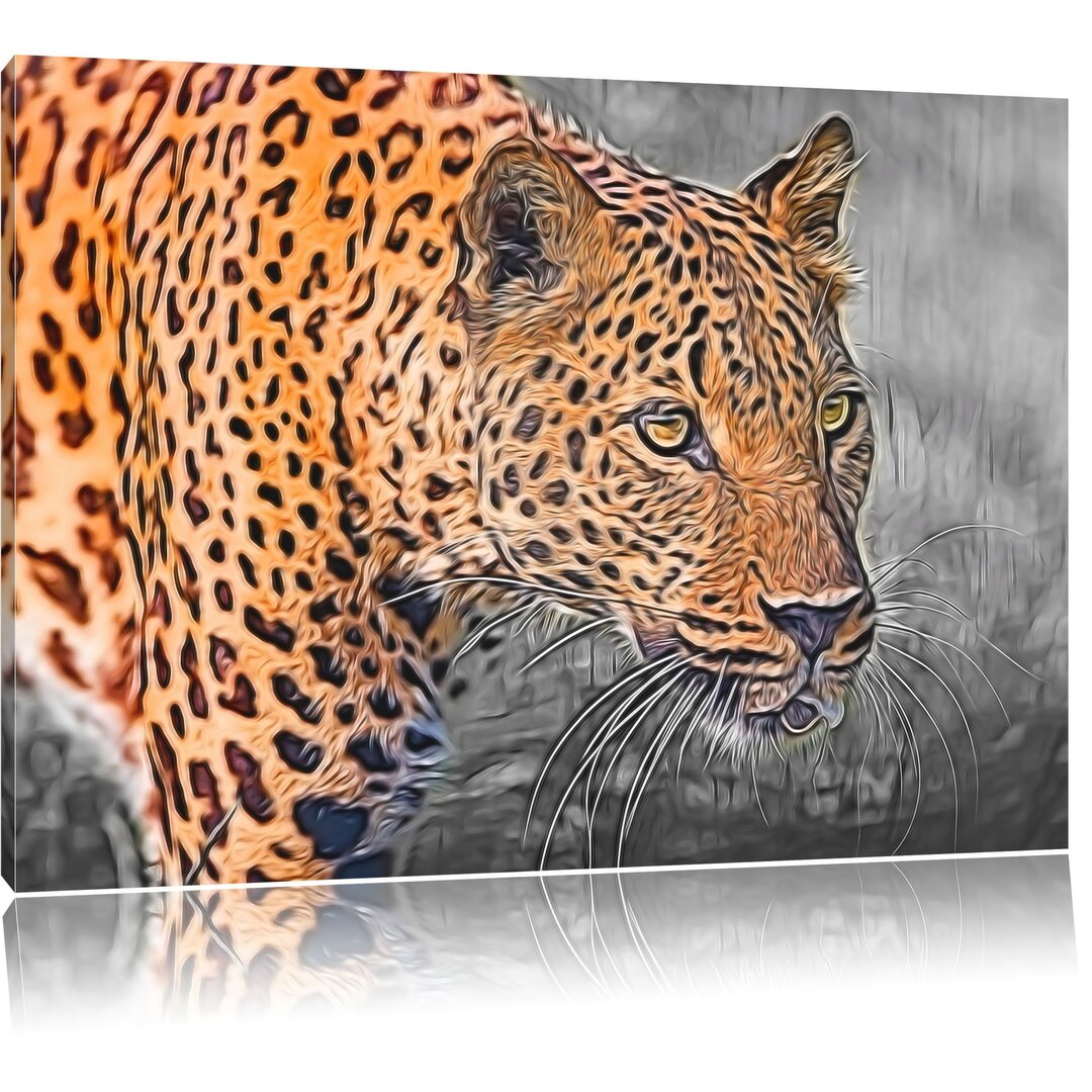 Leinwandbild Schleichender Leopard