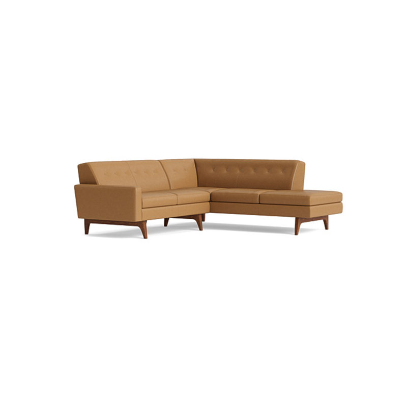 Tyler Sectional, Leather - Butterscotch, Right Hand Facing