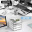 Organisateur de papier à 4 niveaux pour le bureau, plateau de rangement empilable, accessoires de bureau et organisateurs d'espace de travail, transparent
