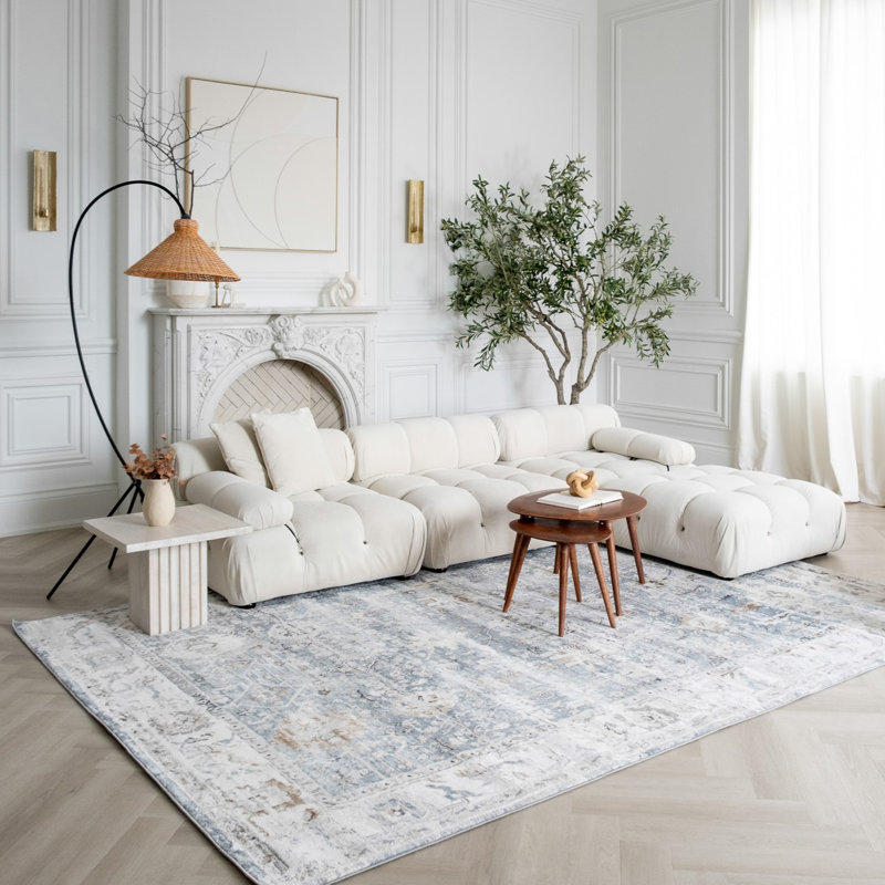 Tapis d'intérieur à motif de tapis scandinave d'intérieur Branch Branch Aneko, Rectangle 3 pi 11 po x 5 pi 7 po