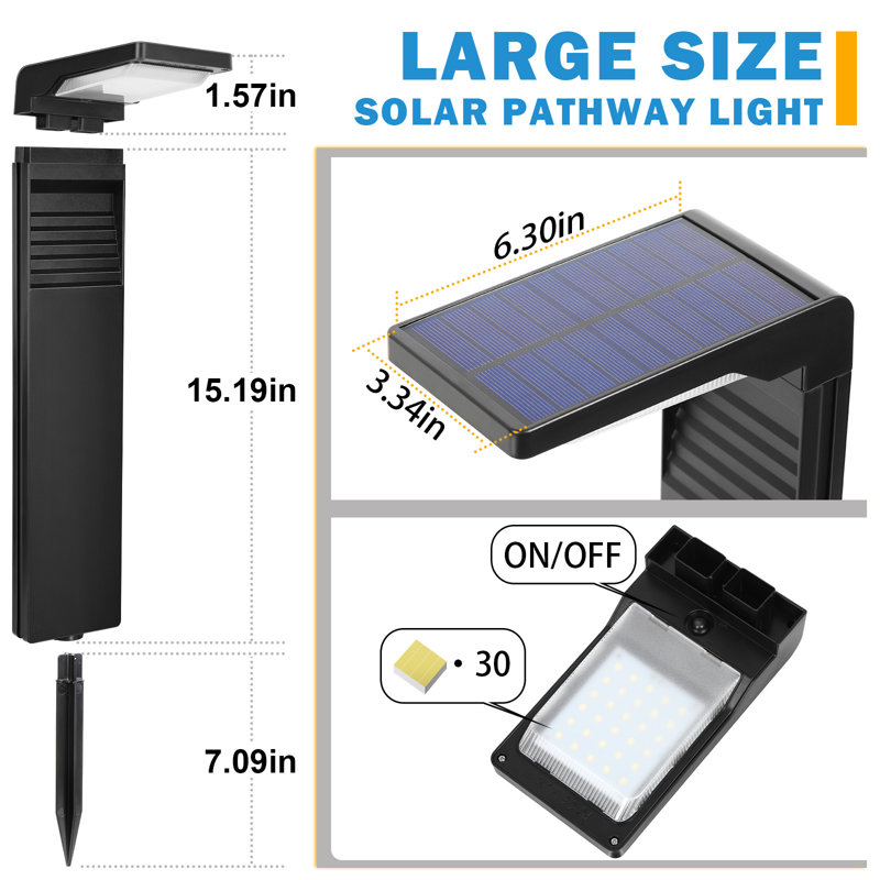 Solar Powered Integrated LED Pathway Light Kit, Cool