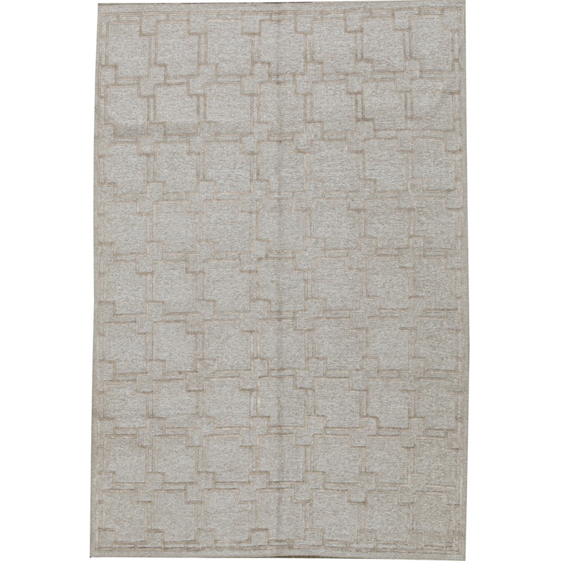 Hand-Knotted High-Quality Ivory Area Rug