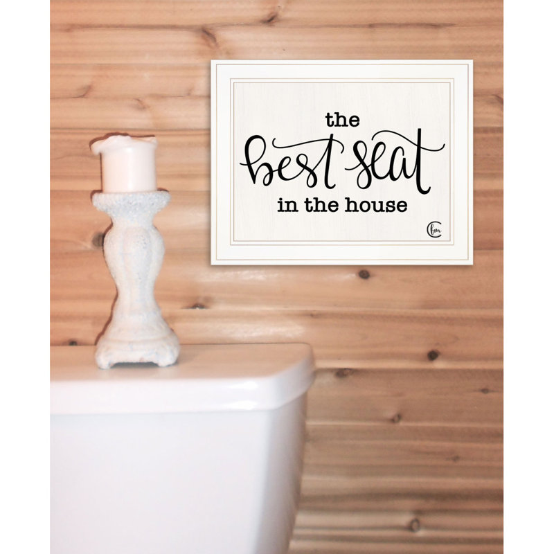 "Le meilleur siège de la maison" par Fearful Made Creations, reproduction encadrée prête à accrocher, cadre blanc, Blanc