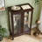2 Doors Curio Cabinet with Tempered Glass Doors,-964963521