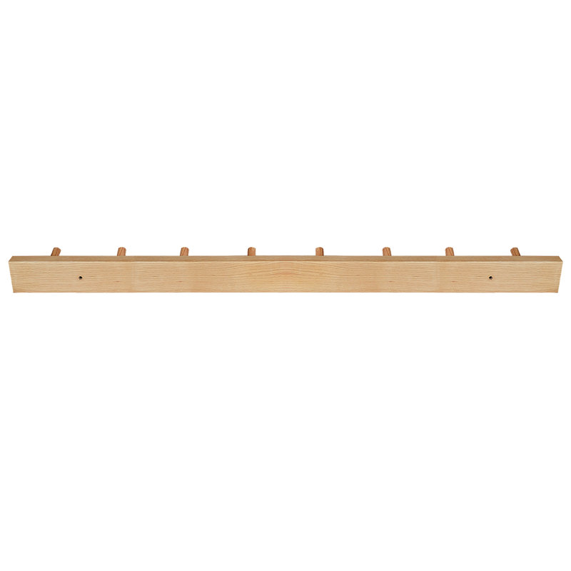 Wall Mounted Coat Rack, 2" H x 11.75" W x 0.75" D, Natural Hickory