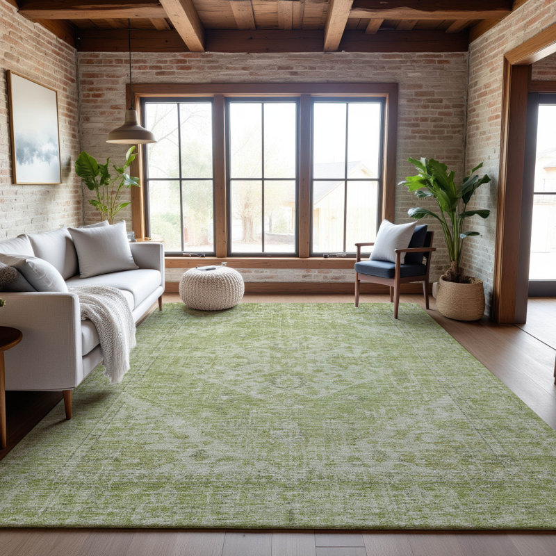 Premium Machine Washable Wayne AMF1104 Global Rug, Rectangle 5' x 7'6"