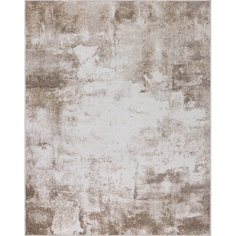Machine Washable Avery Brown/Ivory Rug, Rectangle 8'11" x 12'