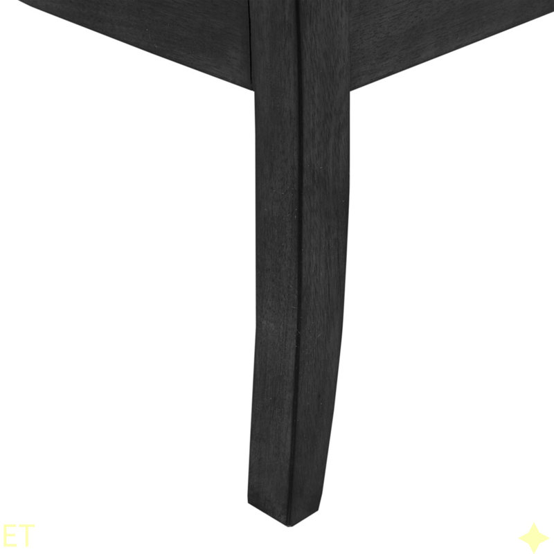 Chaise d'appoint, pieds en bois massif, Noir