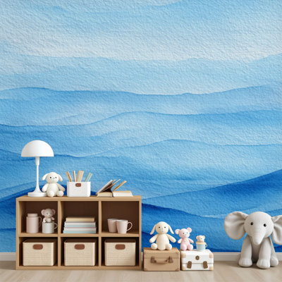 Papier peint auto-adhésif Peel and Stick Peaceful Watercolor Ocean Waves
