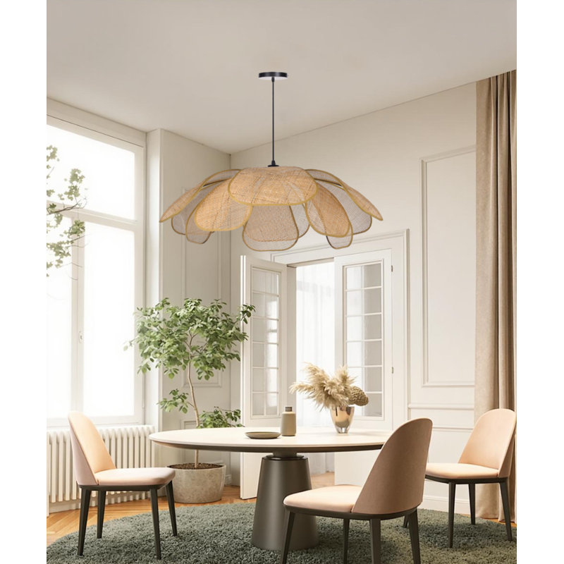 Luminaire suspendu géométrique noir mat à 1 lumière Herlong, H 9,84 po x l 31,5 po x P 31,5 po