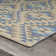 Pullins Handmade Geometric Southwestern Blue/Beige Area Rug