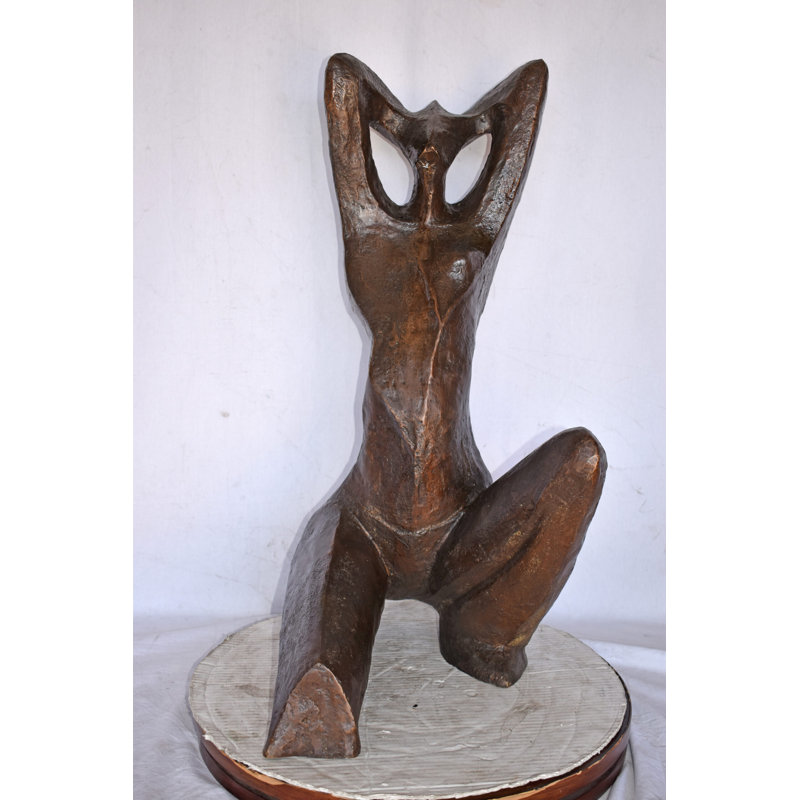Statue «Femmes appréciant le soleil» en bronze - Taille: L 20 po x l 13 po x H 34 po.
