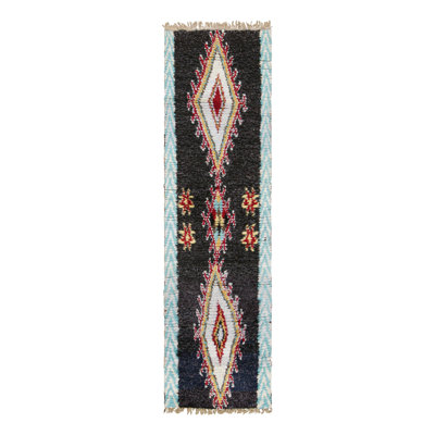One-of-a-Kind 2'2X8'11 1950s Wool Area Rug
