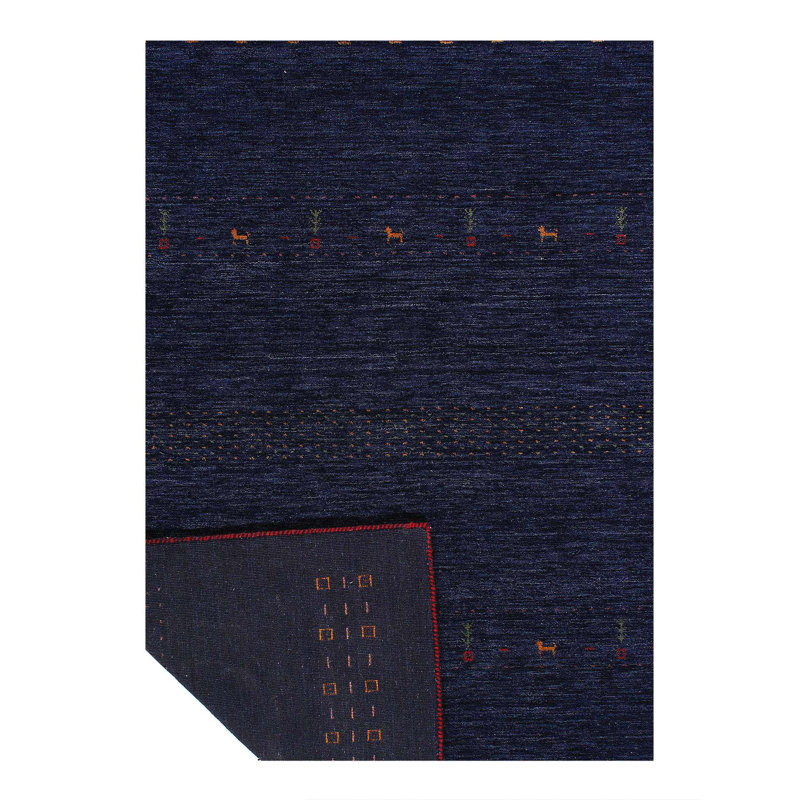 Geometric Area Rug in Navy Blue