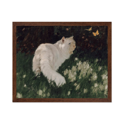 Arthur Heyer - Chat blanc et papillons