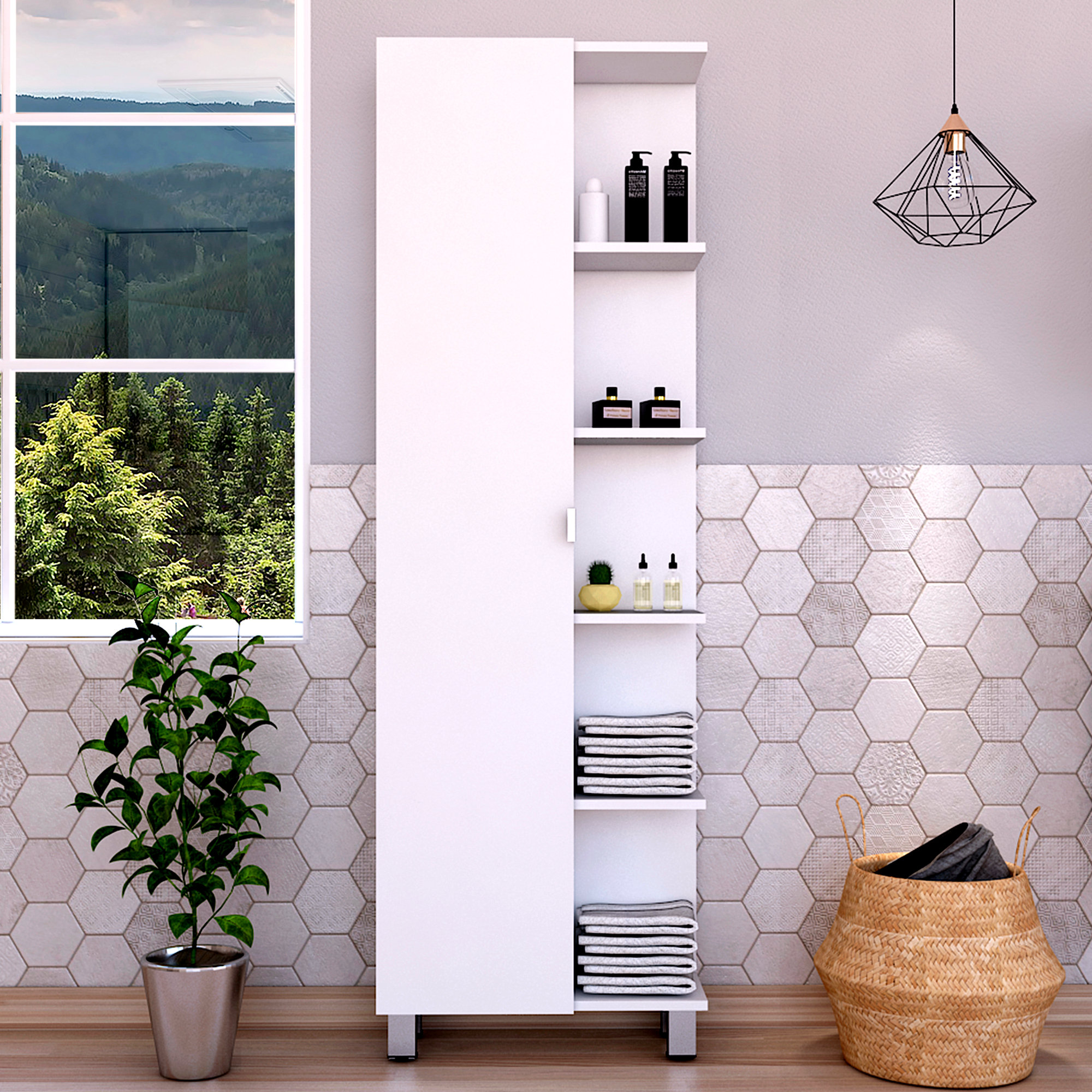 Bonface Freestanding Linen Cabinet Hokku Designs