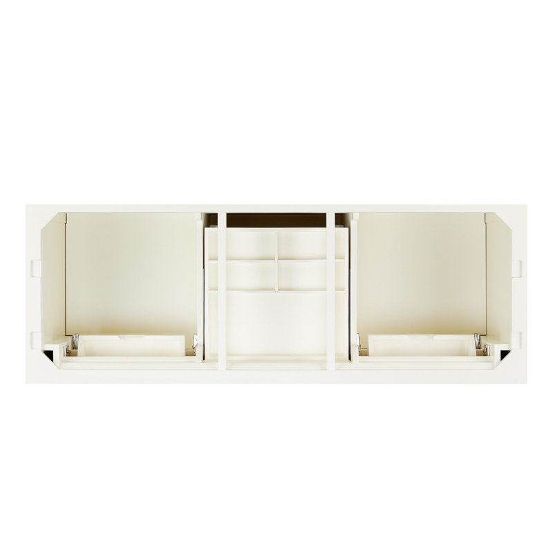 Claudia 60" White Mahogany Double Basin Vanity Set with Carrara Marble Top