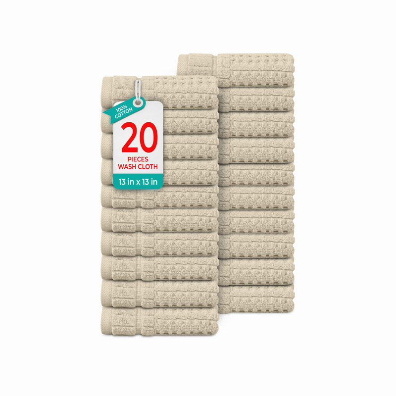 Ensemble de serviettes de toilette 20 pièces Willow - 100% coton peigné, 630 g / m² de qualité supérieure, ivoire, ultra-doux et très absorbant