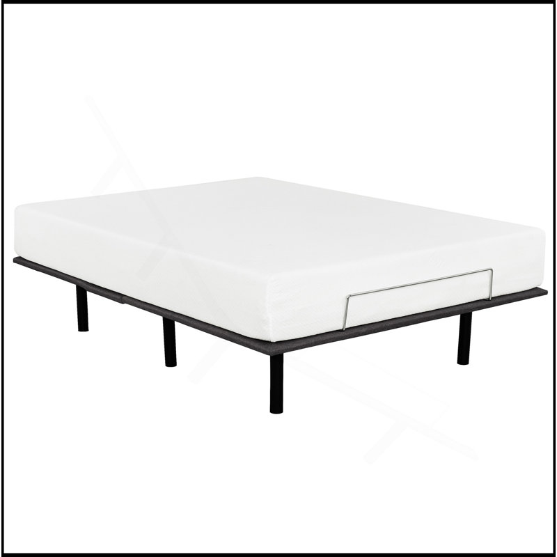 Base de lit moderne réglable en métal avec télécommande câblée