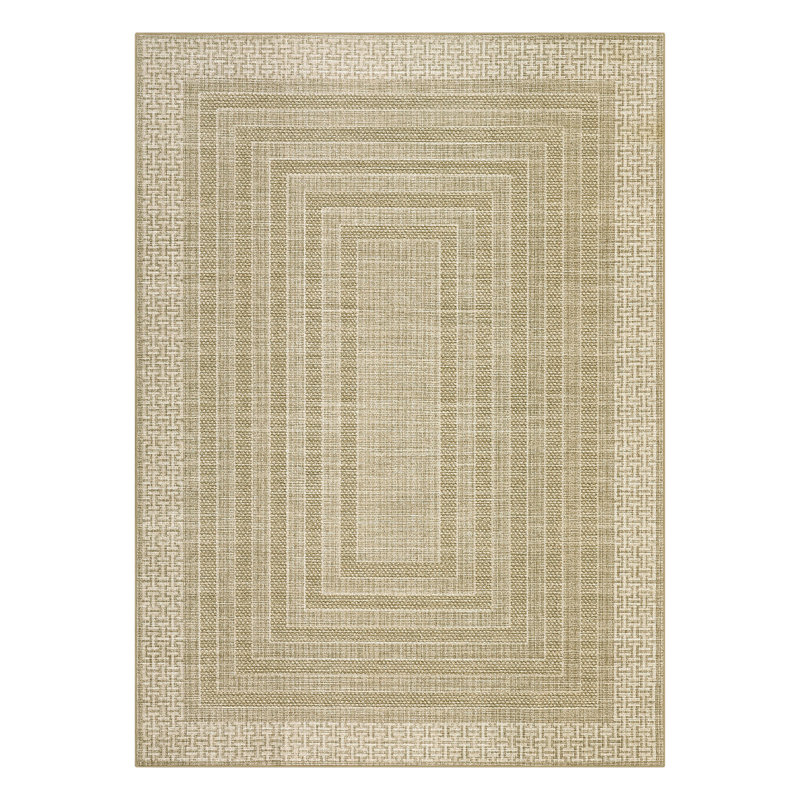 Modern Machien Washable Rugs for Living Room Soft Geometric Bordered Indoor Rug, Non Shedding Low Pile Bedroom Carpet, Contemporary Floor Mats for Nursery