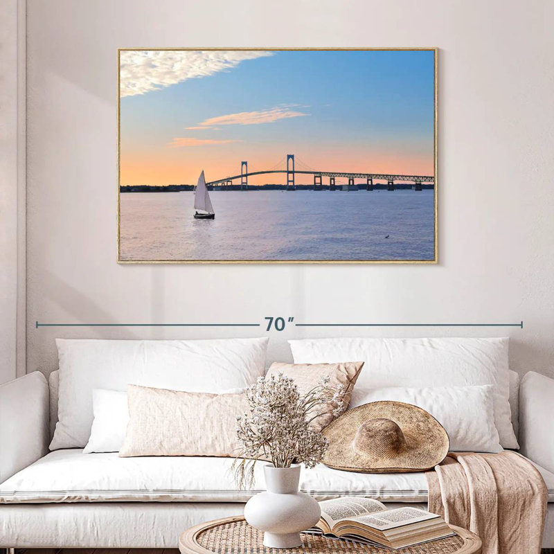 Pont de Newport, Cadre flottant en bois naturel, 46 po x 31 po