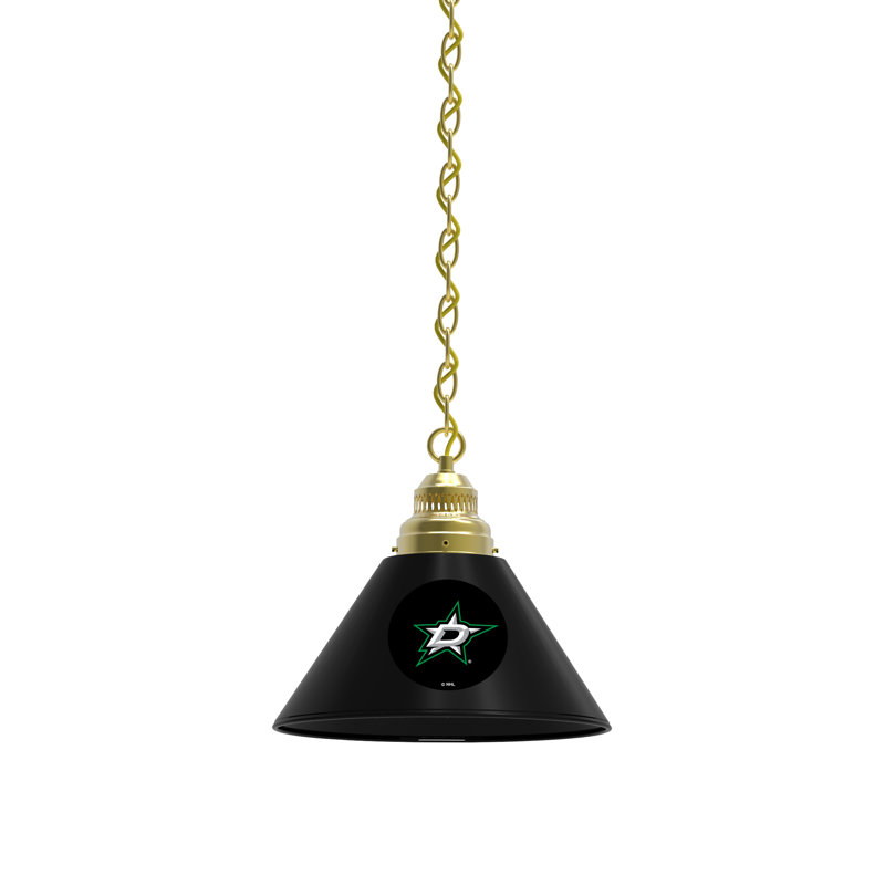 Luminaire suspendu conique 1 lumière NHL, Laiton, Dallas Stars