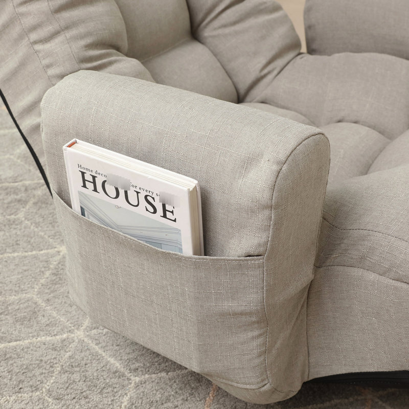 Chaise longue relaxante avec ressort intégré et base de jeu stable à 5 angles réglables avec rotation à 360 degrés