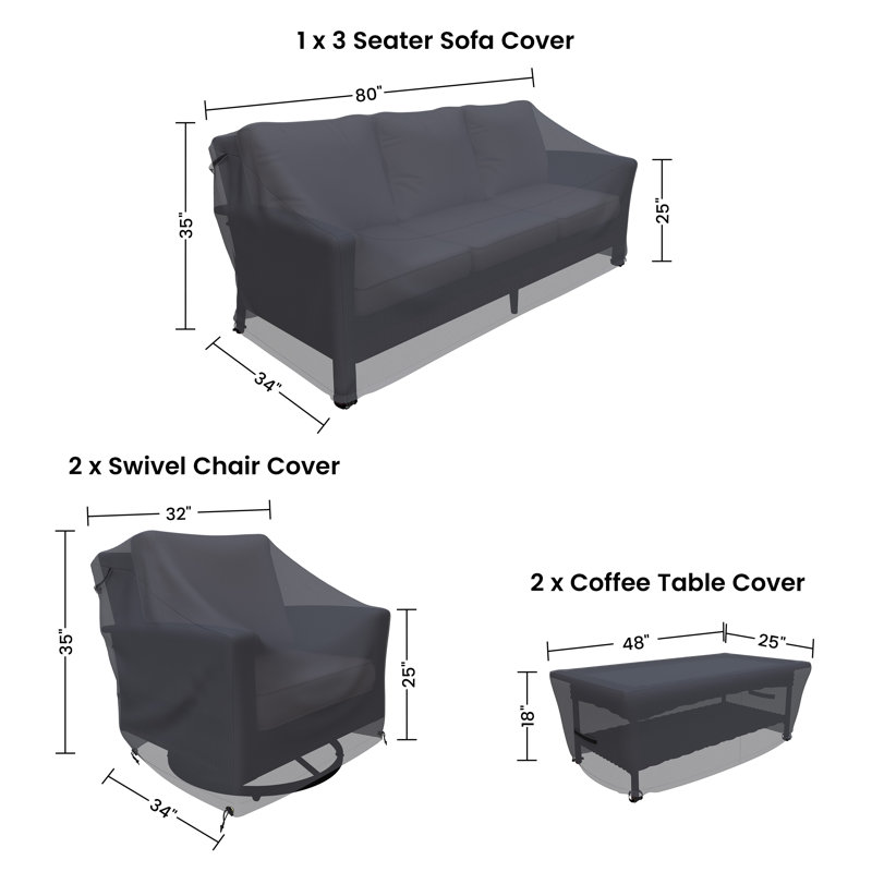 Nadilee Premium All-Weather Wicker Outdoor Conversation Sets Group Seating Patio Furniture Covers