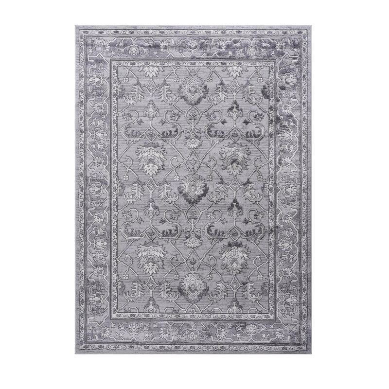 Tapis tissé et gris 5 x 7 po