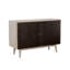 Armoire d'appoint en bois 2 portes Ferrer blanc délavé et noir