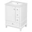 Meuble-lavabo 24 po avec lavabo et tiroirs, meuble-lavabo autoportant avec plateau en céramique et tablettes de rangement