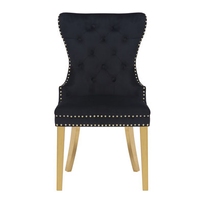Chemene 21.5'' H Tufted Velvet Upholstered Side Chair