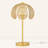 Euzelia 20'' Gold, Metal Mesh Shade, Floral Table Lamp with Glass LED Bulb